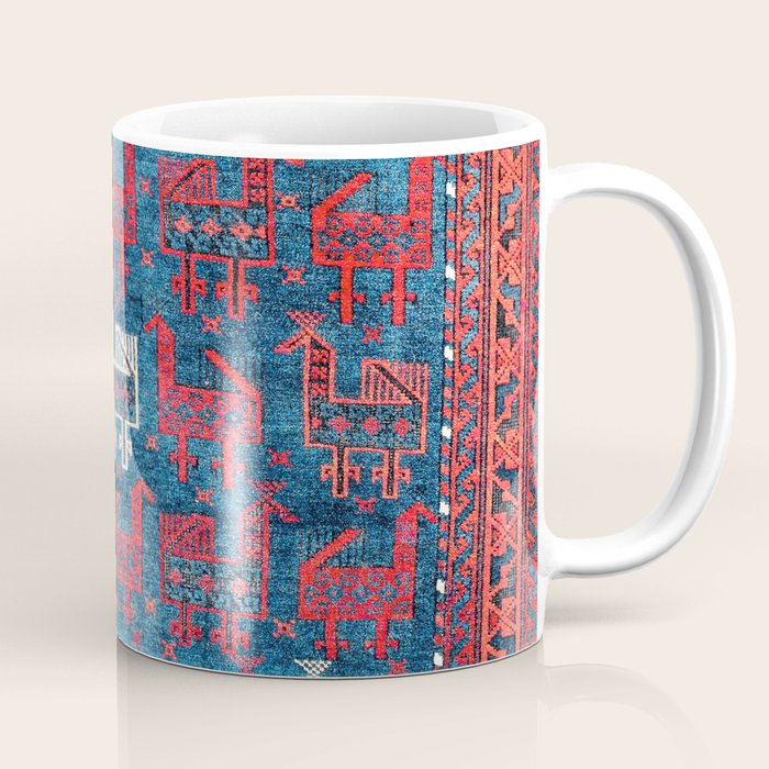 25 Peacocks Baluch Khorasan Persian Bag Face Print Coffee Mug