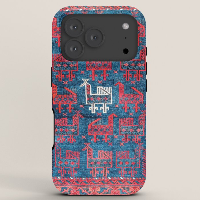 25 Peacocks Baluch Khorasan Persian Bag Face Print iPhone Case