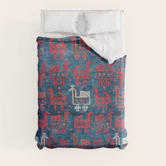 25 Peacocks Baluch Khorasan Persian Bag Face Print Duvet Cover