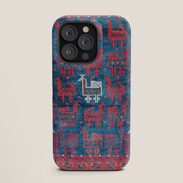 25 Peacocks Baluch Khorasan Persian Bag Face Print iPhone Case