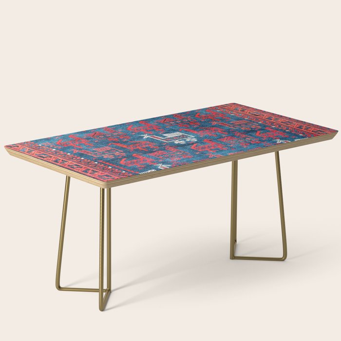 25 Peacocks Baluch Khorasan Persian Bag Face Print Coffee Table