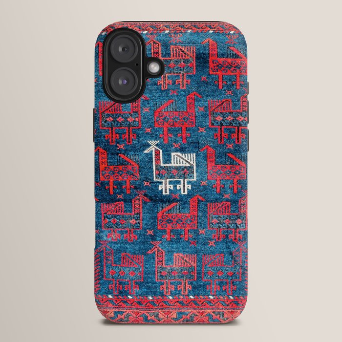 25 Peacocks Baluch Khorasan Persian Bag Face Print iPhone Case