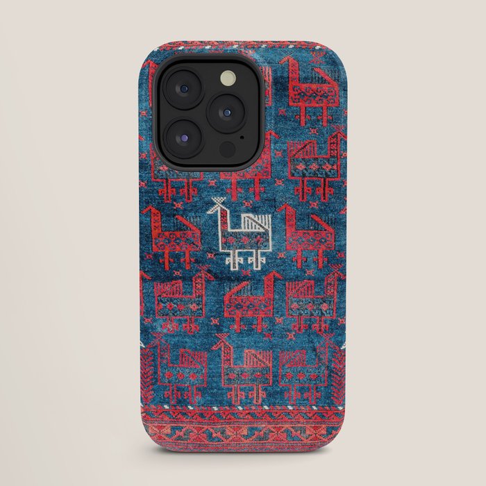 25 Peacocks Baluch Khorasan Persian Bag Face Print iPhone Case