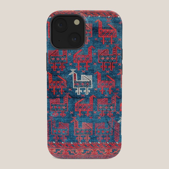25 Peacocks Baluch Khorasan Persian Bag Face Print iPhone Case