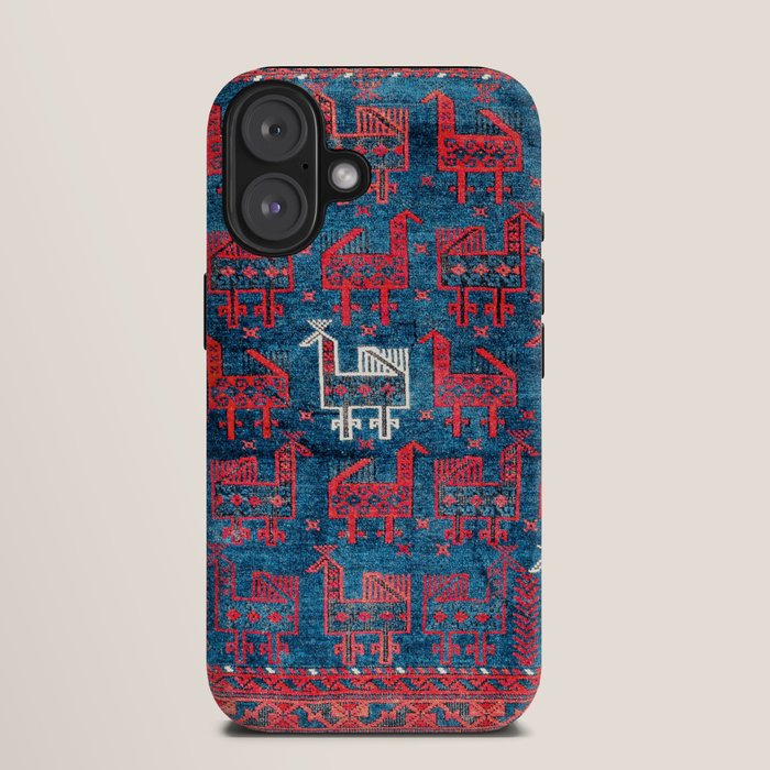 25 Peacocks Baluch Khorasan Persian Bag Face Print iPhone Case