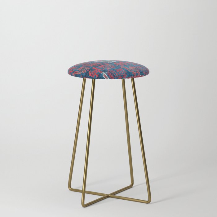 25 Peacocks Baluch Khorasan Persian Bag Face Print Stool