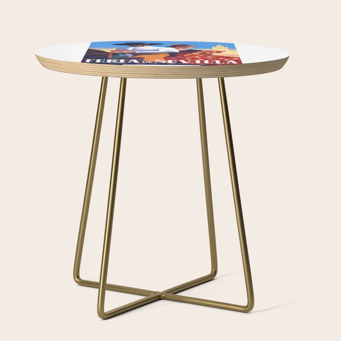 1961 SPAIN Feria De Sevilla Poster Side Table