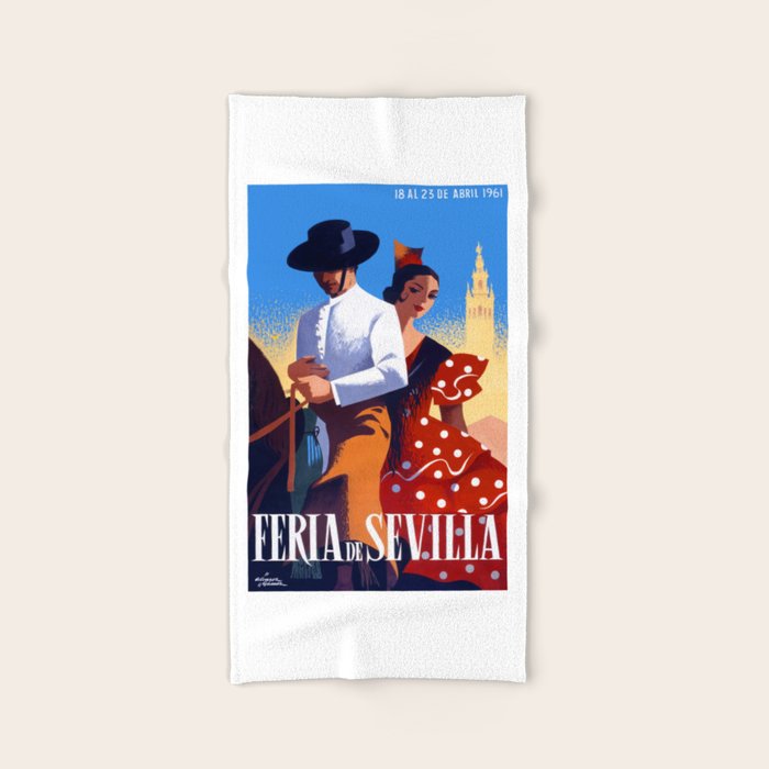 1961 SPAIN Feria De Sevilla Poster Bath Towel