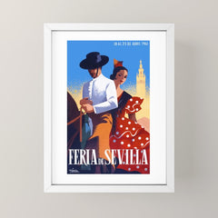 1961 SPAIN Feria De Sevilla Poster Mini Art Print