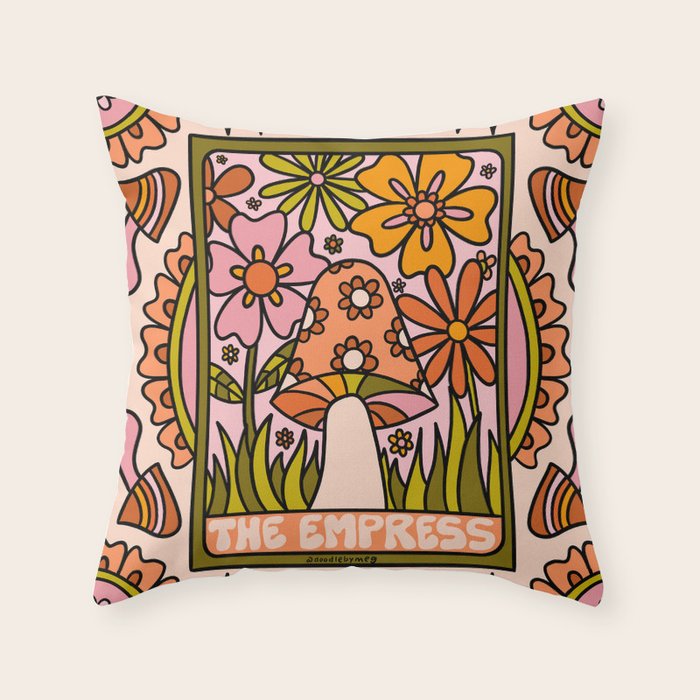 4. The Empress Mushroom Throw Pillow