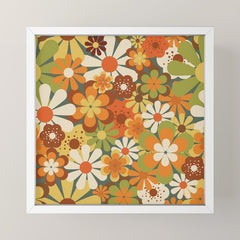 70's Retro Flowers Print Mini Art Print
