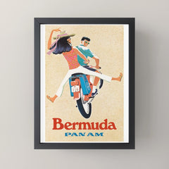 1960 Bermuda Pan American Airlines Travel Poster Mini Art Print
