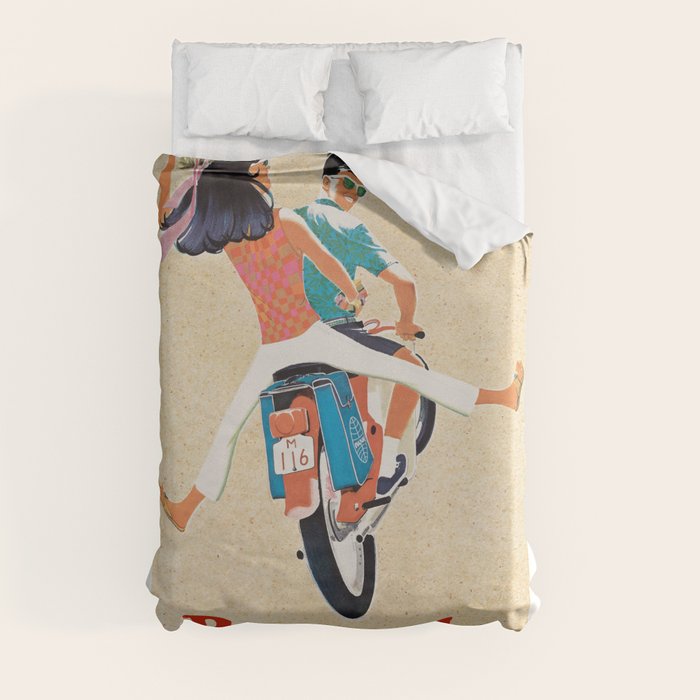 1960 Bermuda Pan American Airlines Travel Poster Duvet Cover