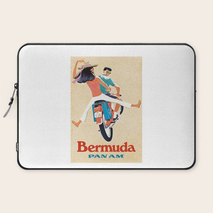 1960 Bermuda Pan American Airlines Travel Poster Laptop Sleeve