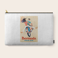 1960 Bermuda Pan American Airlines Travel Poster Carry All Pouch