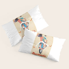 1960 Bermuda Pan American Airlines Travel Poster Pillow Sham
