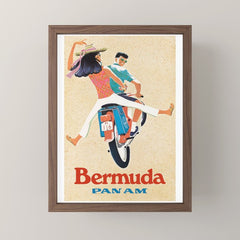 1960 Bermuda Pan American Airlines Travel Poster Mini Art Print