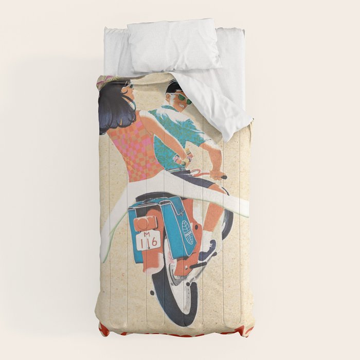 1960 Bermuda Pan American Airlines Travel Poster Comforter