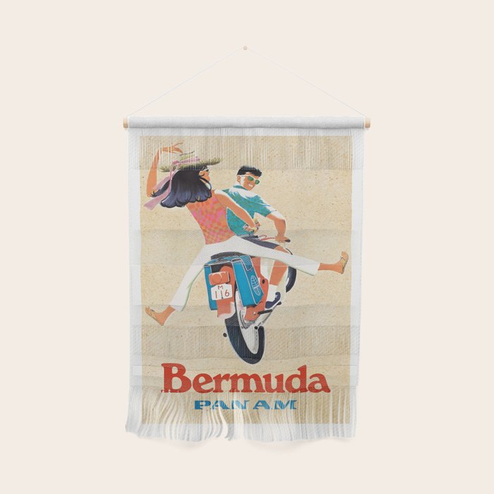 1960 Bermuda Pan American Airlines Travel Poster Wall Hanging