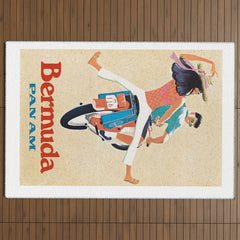 1960 Bermuda Pan American Airlines Travel Poster Outdoor Rug