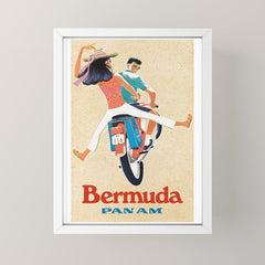 1960 Bermuda Pan American Airlines Travel Poster Mini Art Print