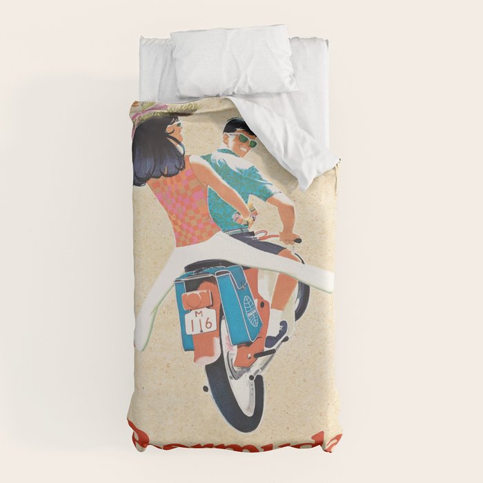 1960 Bermuda Pan American Airlines Travel Poster Duvet Cover
