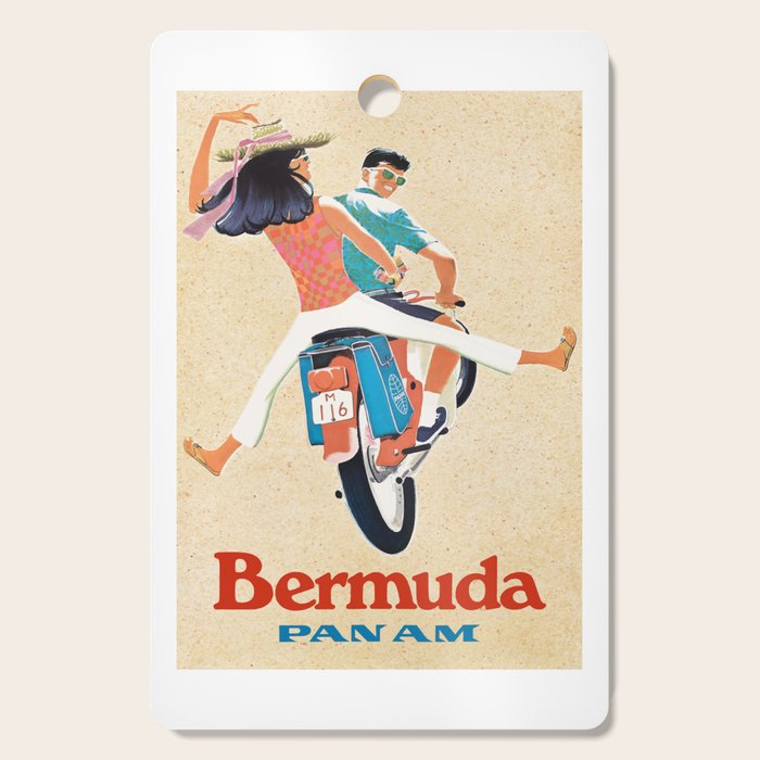 1960 Bermuda Pan American Airlines Travel Poster Cutting Board