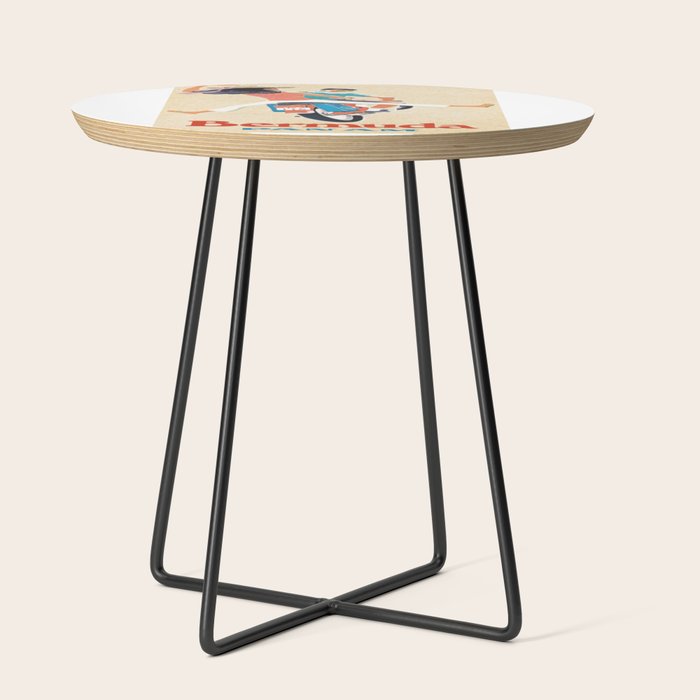 1960 Bermuda Pan American Airlines Travel Poster Side Table