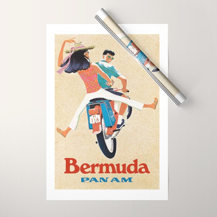 1960 Bermuda Pan American Airlines Travel Poster Wrapping Paper