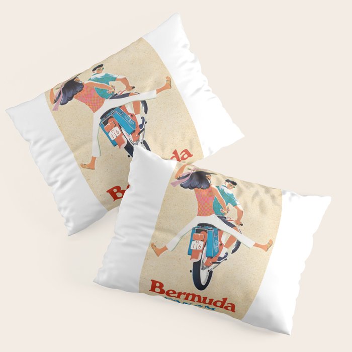 1960 Bermuda Pan American Airlines Travel Poster Pillow Sham