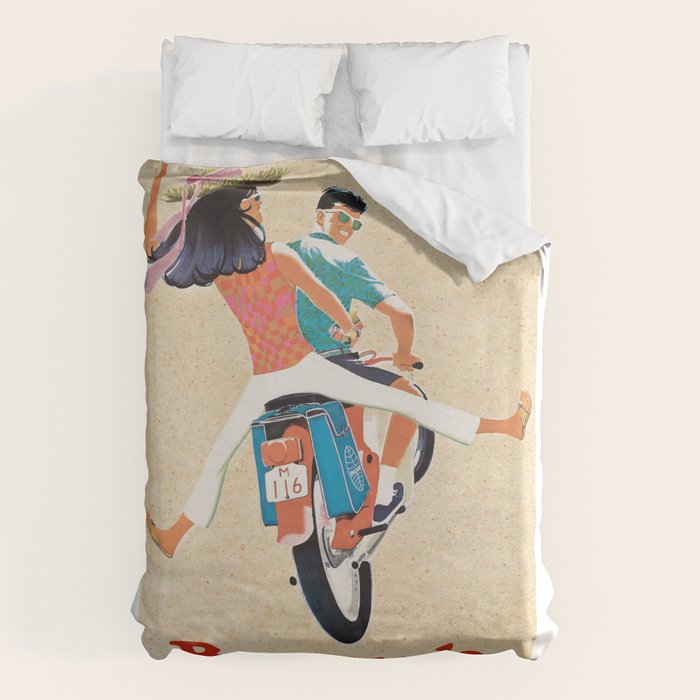 1960 Bermuda Pan American Airlines Travel Poster Duvet Cover