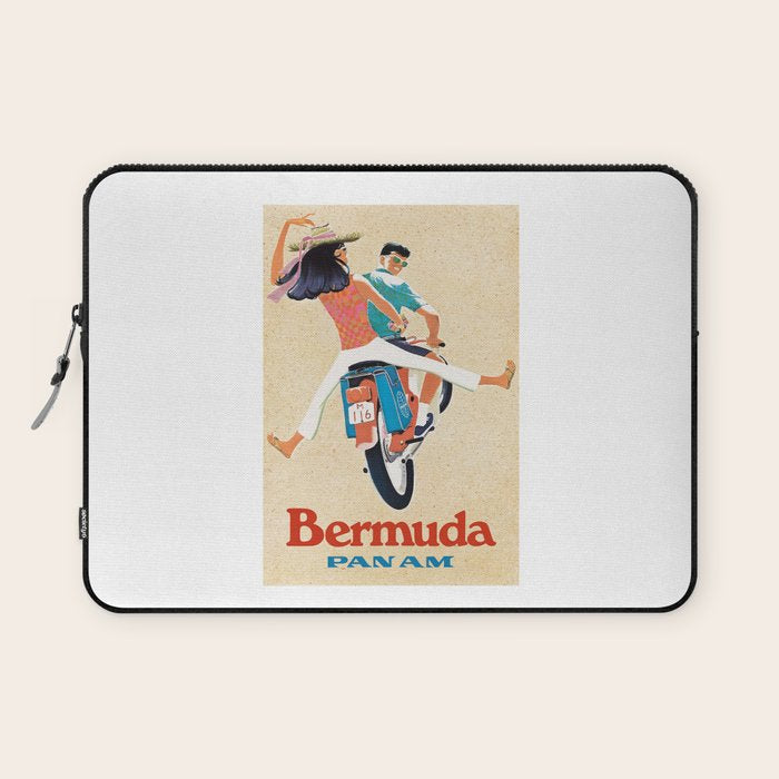 1960 Bermuda Pan American Airlines Travel Poster Laptop Sleeve
