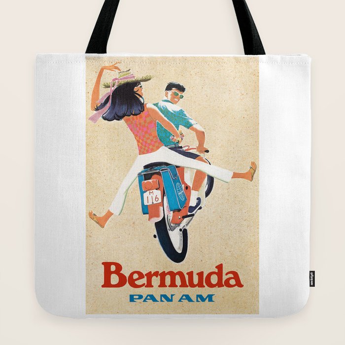 1960 Bermuda Pan American Airlines Travel Poster Tote Bag