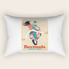 1960 Bermuda Pan American Airlines Travel Poster Rectangular Pillow