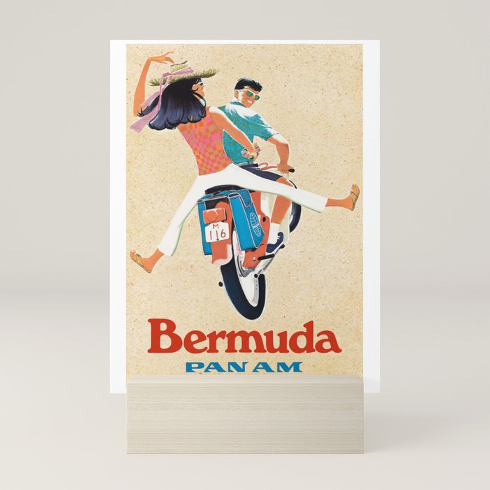 1960 Bermuda Pan American Airlines Travel Poster Mini Art Print
