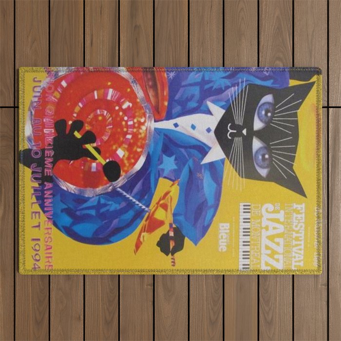 1994 Montreal Jazz Festival Cool Cat Poster No. 3 Gig Advertisement Outdoor Rug