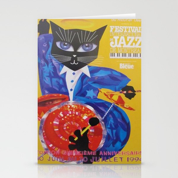 1994 Montreal Jazz Festival Cool Cat Poster No. 3 Gig Advertisement Stationery Card