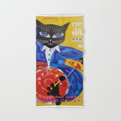 1994 Montreal Jazz Festival Cool Cat Poster No. 3 Gig Advertisement Bath Towel
