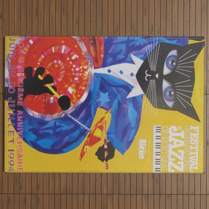 1994 Montreal Jazz Festival Cool Cat Poster No. 3 Gig Advertisement Outdoor Rug