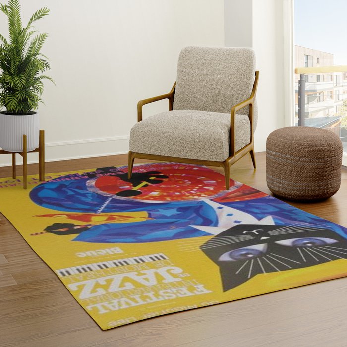 1994 Montreal Jazz Festival Cool Cat Poster No. 3 Gig Advertisement Rug