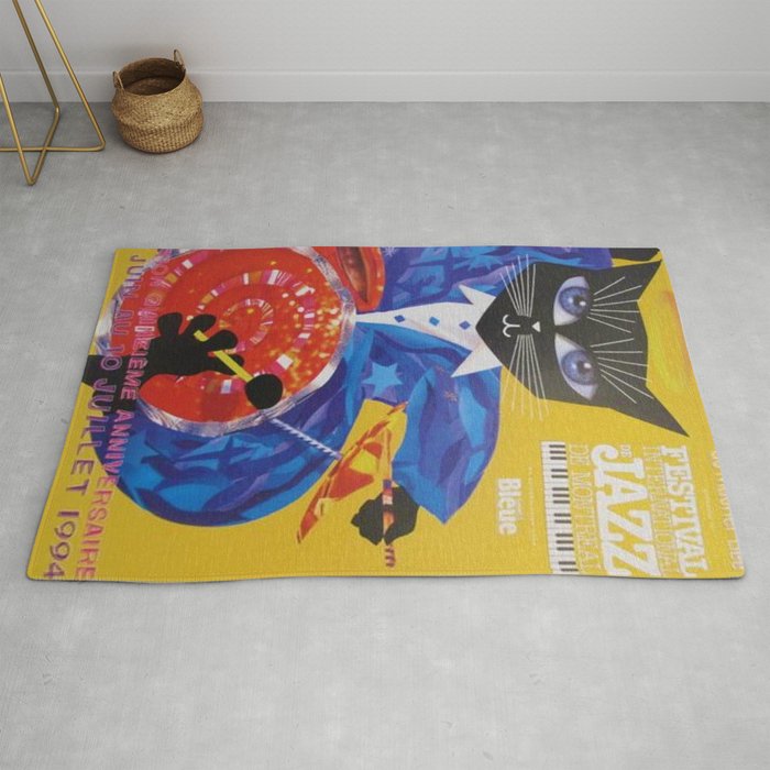 1994 Montreal Jazz Festival Cool Cat Poster No. 3 Gig Advertisement Rug