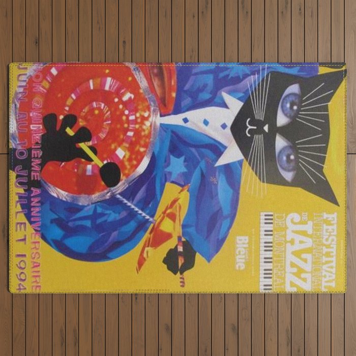 1994 Montreal Jazz Festival Cool Cat Poster No. 3 Gig Advertisement Outdoor Rug