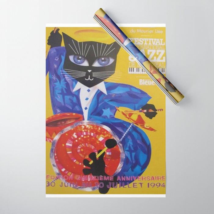 1994 Montreal Jazz Festival Cool Cat Poster No. 3 Gig Advertisement Wrapping Paper