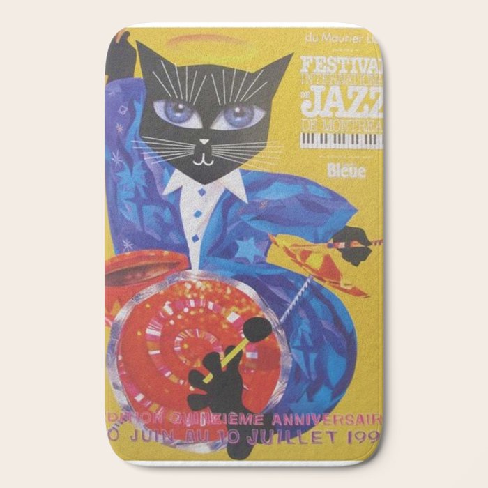 1994 Montreal Jazz Festival Cool Cat Poster No. 3 Gig Advertisement Bath Mat