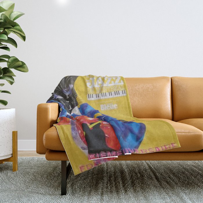 1994 Montreal Jazz Festival Cool Cat Poster No. 3 Gig Advertisement Throw Blanket
