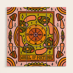 10. Wheel of Fortune Mushroom Wood Wall Art