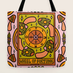 10. Wheel of Fortune Mushroom Tote Bag