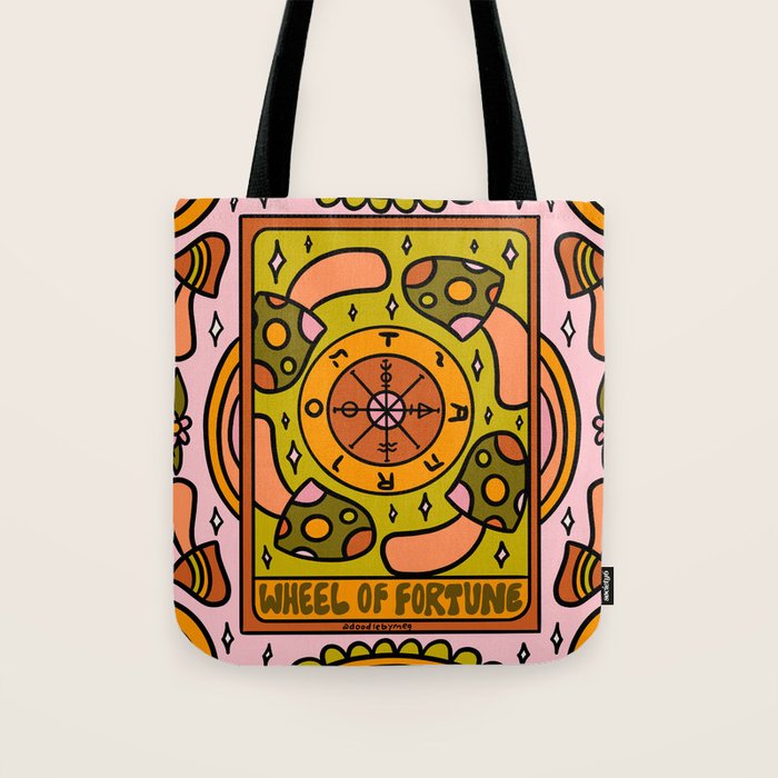 10. Wheel of Fortune Mushroom Tote Bag