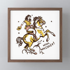 "Woah Whiskey" Western Pin Up Cowgirl & Her Horse Mini Art Print