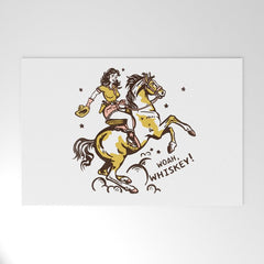 "Woah Whiskey" Western Pin Up Cowgirl & Her Horse Welcome Mat